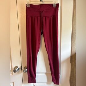 No Boundaries Burgundy High-Waisted Leggings with drawstring